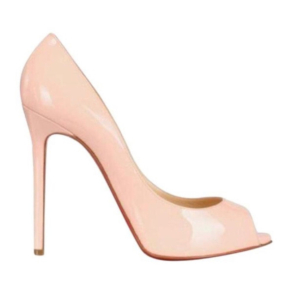 Christian Louboutin Flo 120 Pink Peeptoe Heels Pumps Sandals 38.5